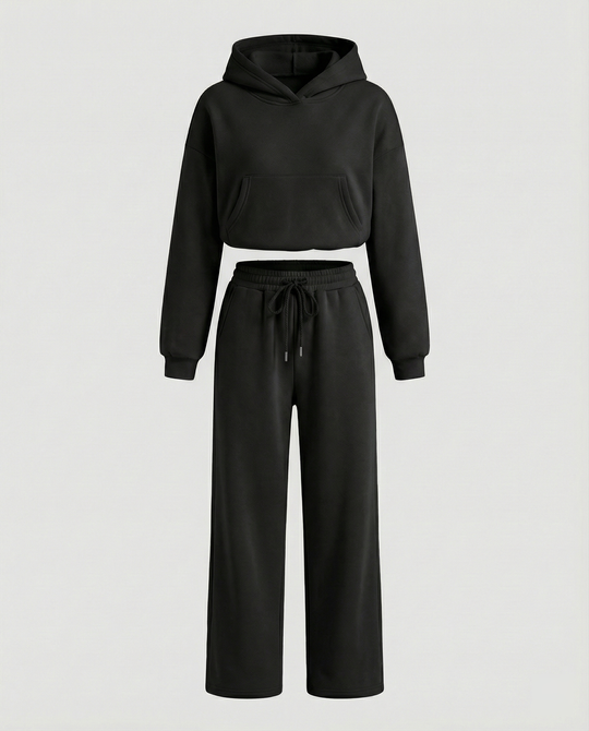 Damen Sweat-Set mit lässigem Schnitt und hohem Kragen EB