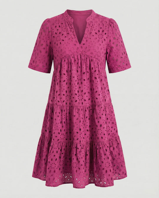 Freizeitkleid Damen mit Lochmuster