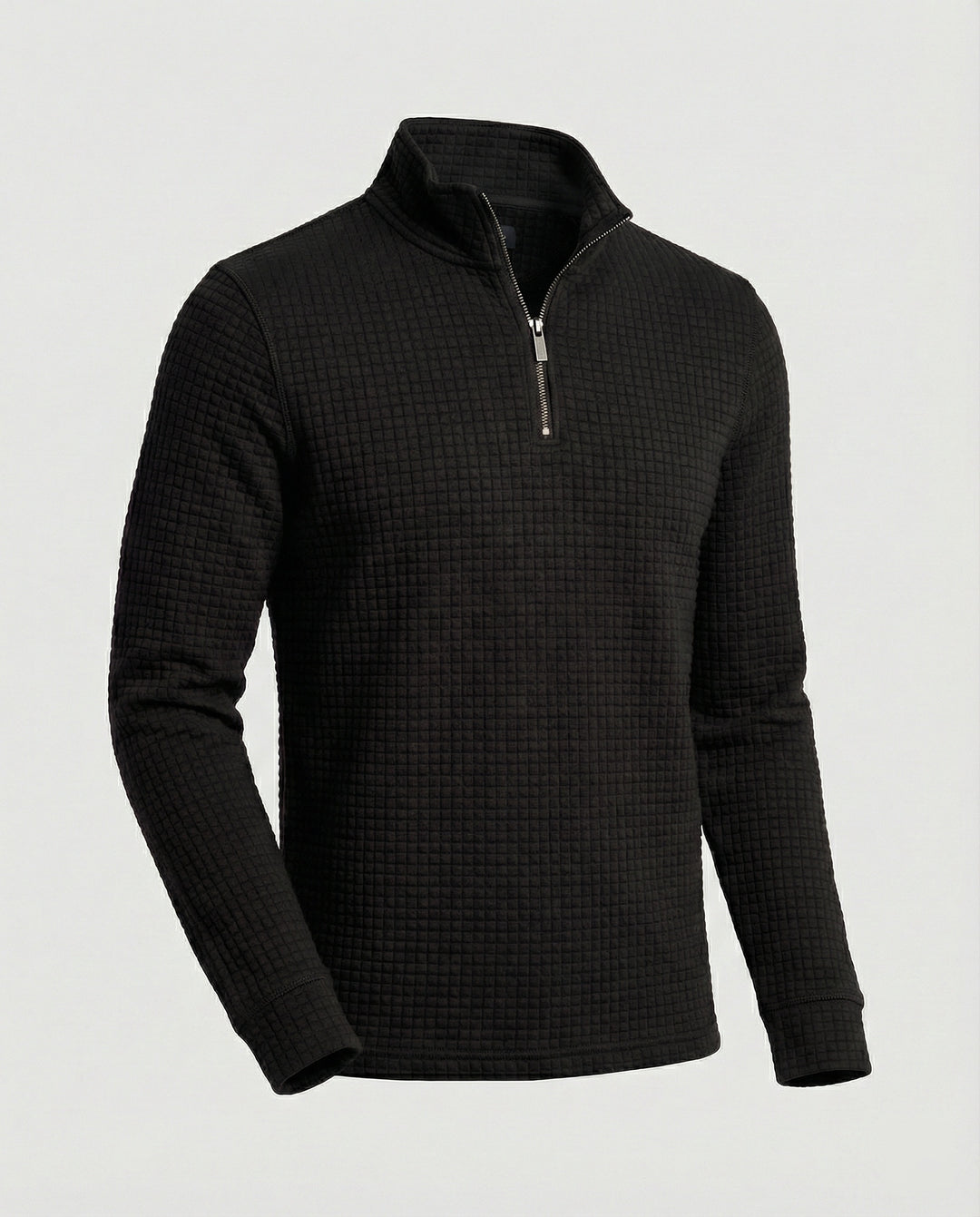 Herren funktionales Langarmshirt mit modernem Stehkragen und Reißverschluss EB