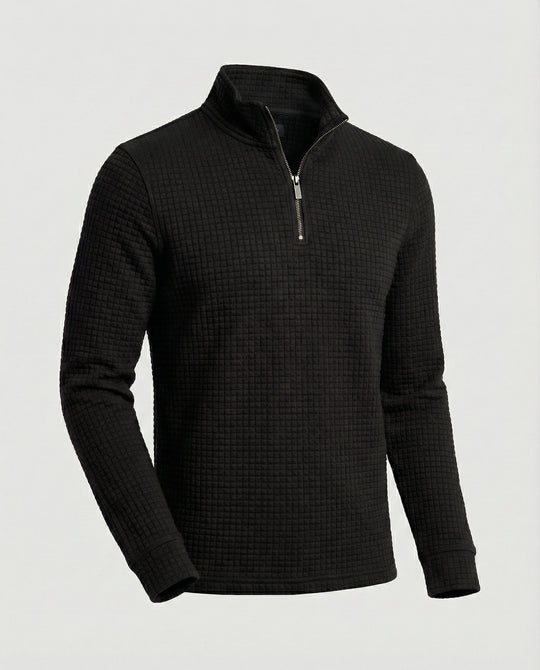 Herren funktionales Langarmshirt mit modernem Stehkragen und Reißverschluss EB