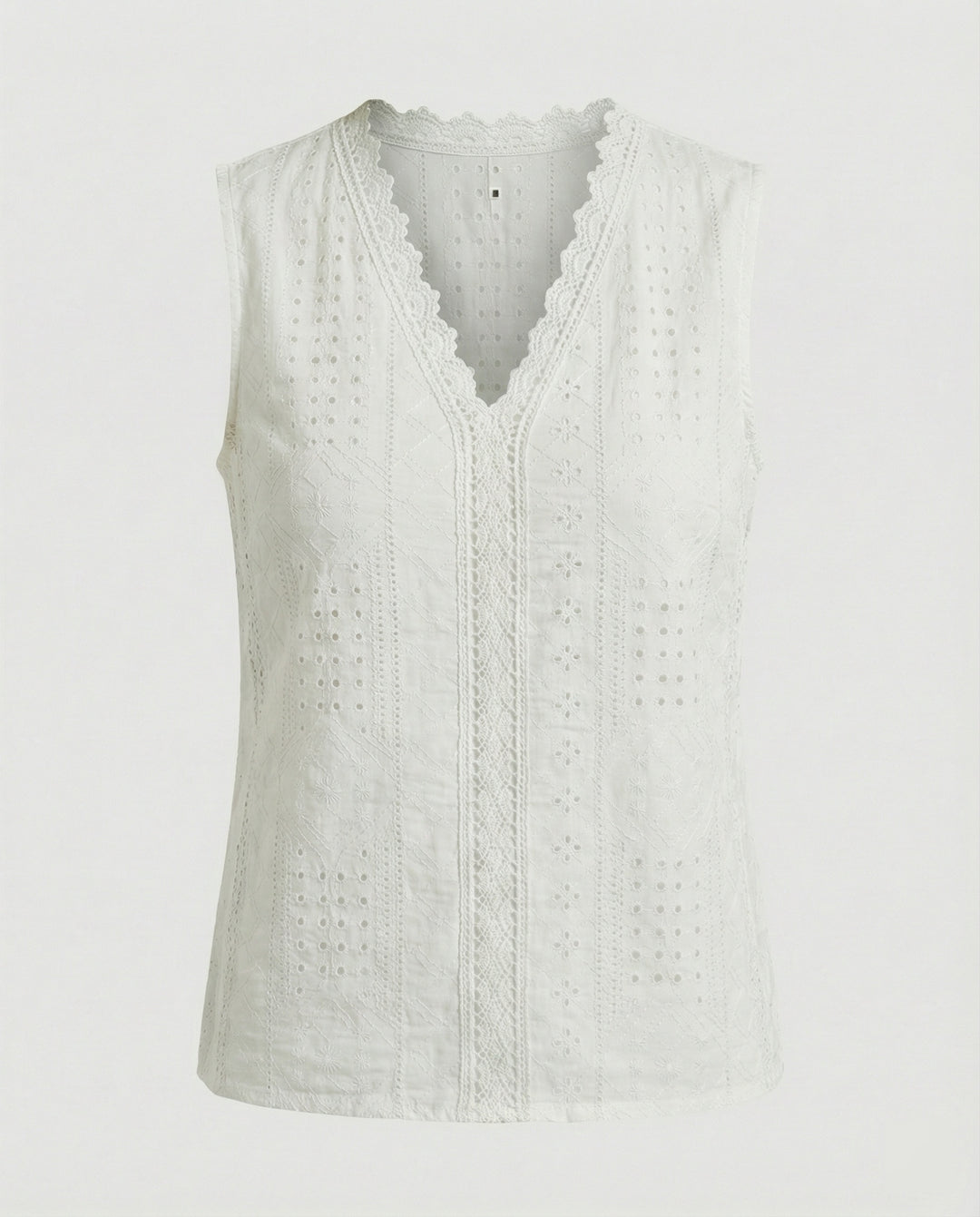 Damen Baumwolltop mit Lochstickerei EB