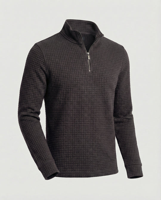 Herren funktionales Langarmshirt mit modernem Stehkragen und Reißverschluss EB
