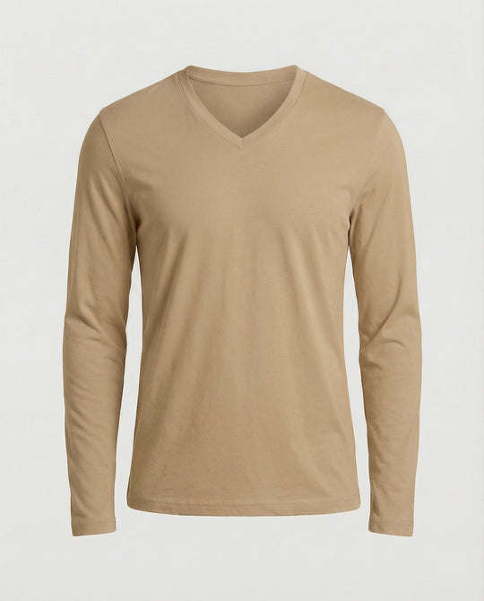 Herren lässiges V-Ausschnitt Langarmshirt EB