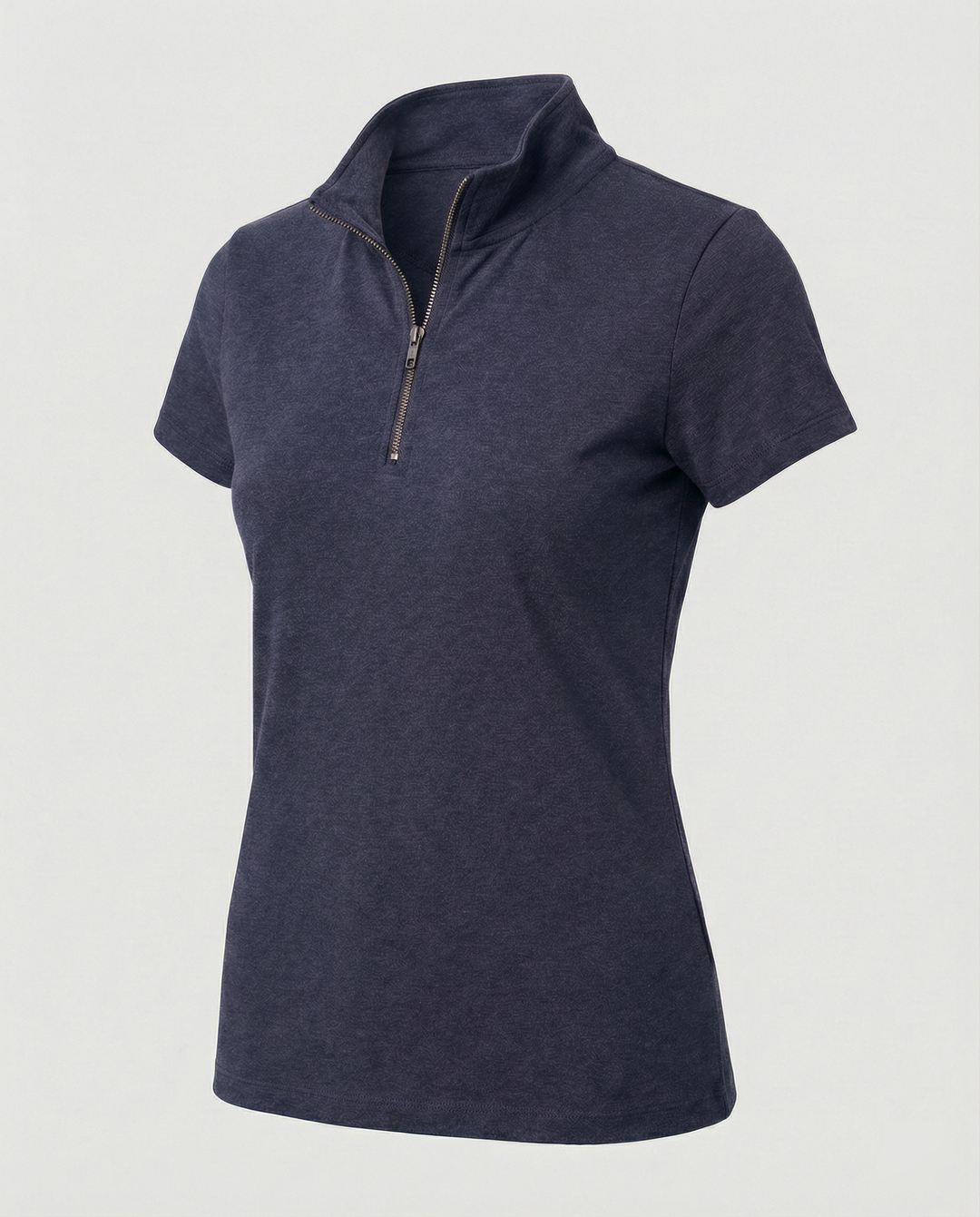 Damen Poloshirt mit kurzem Reißverschluss und figurbetontem Schnitt EB