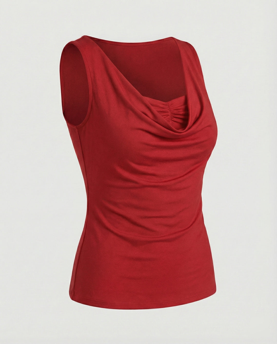 Damen Drapierter Front Ärmelloses Top EB