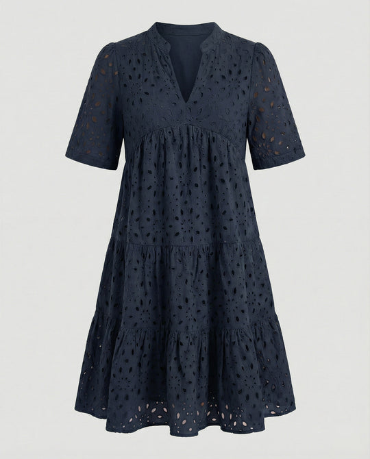 Freizeitkleid Damen mit Lochmuster