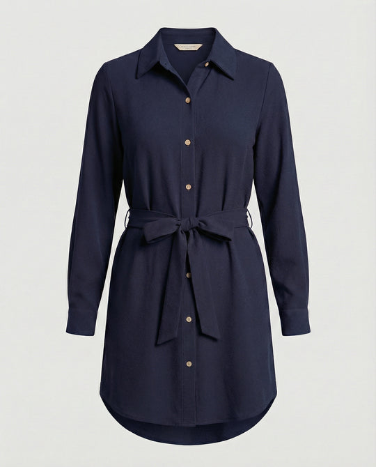 Freizeitkleid Damen knielang mit Knopfleiste