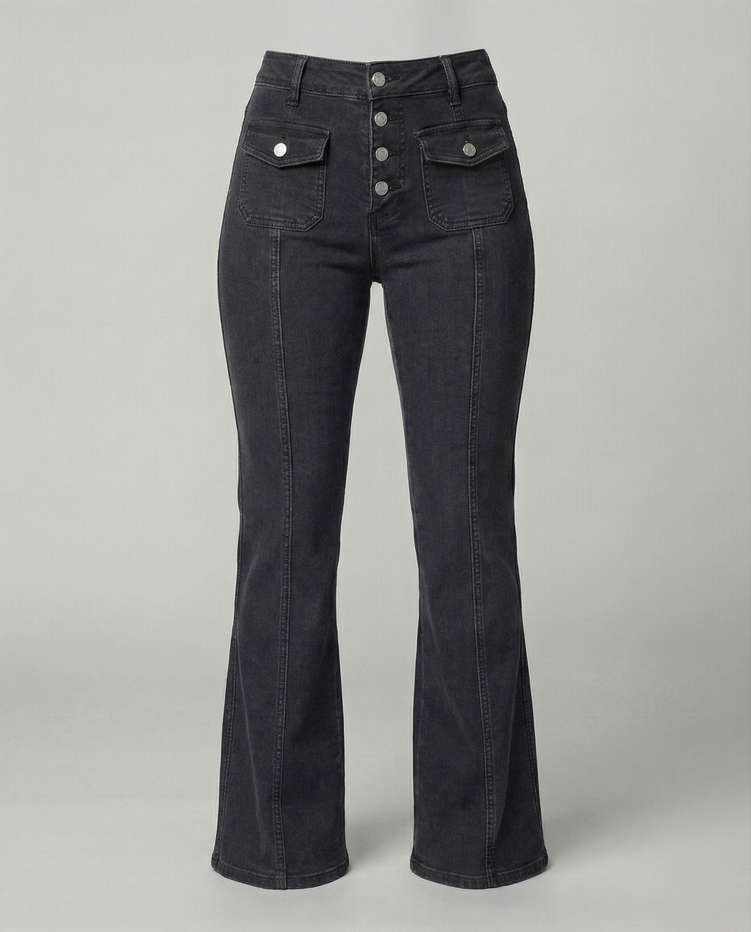 Damen High-Waist Schlagjeans EB