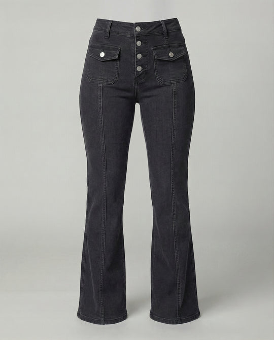 Damen High-Waist Schlagjeans EB