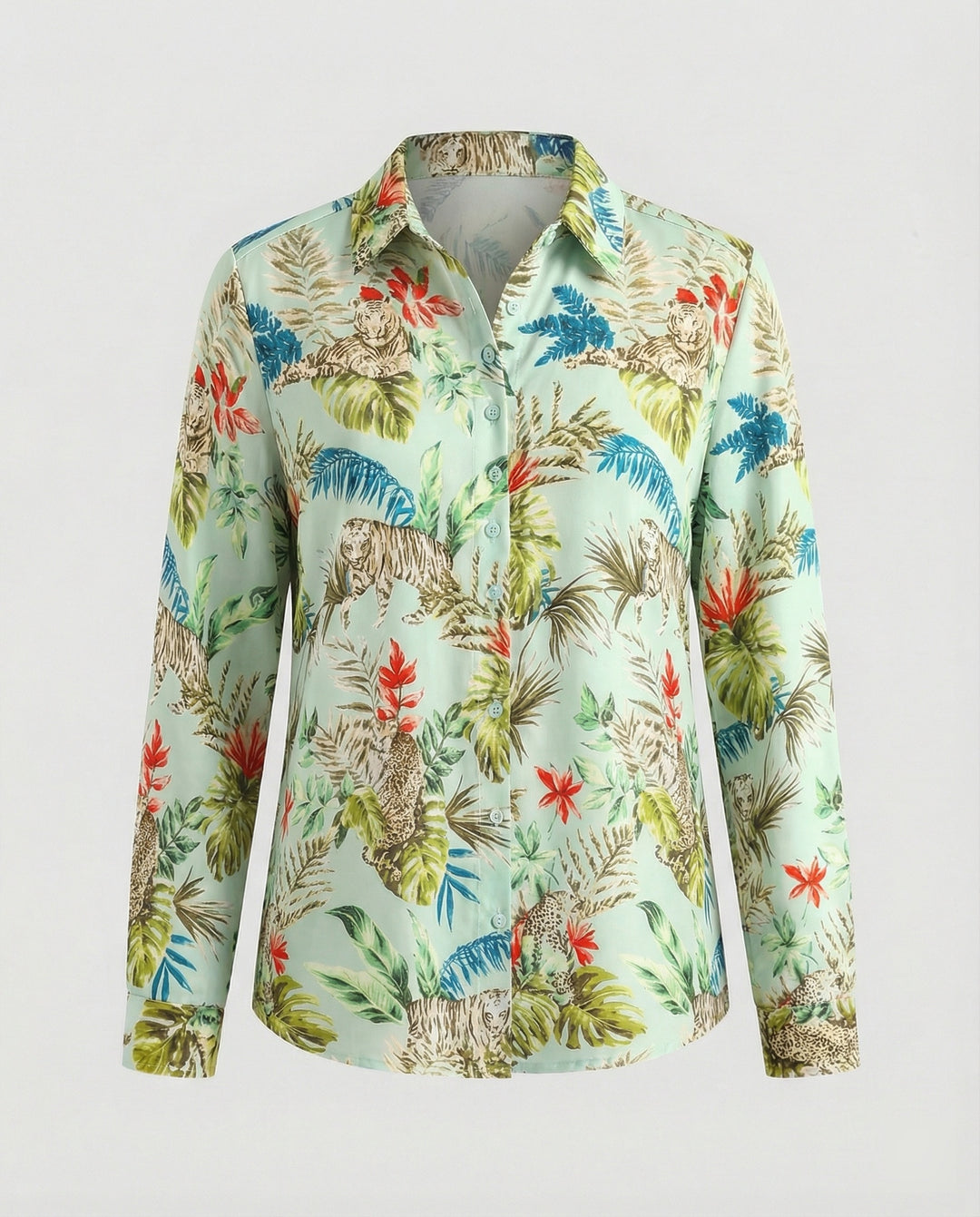 Leichte Hemdbluse Damen Aquarell Blumen