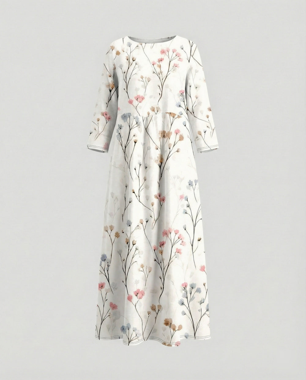 Damen Maxikleid floral mit Taschen