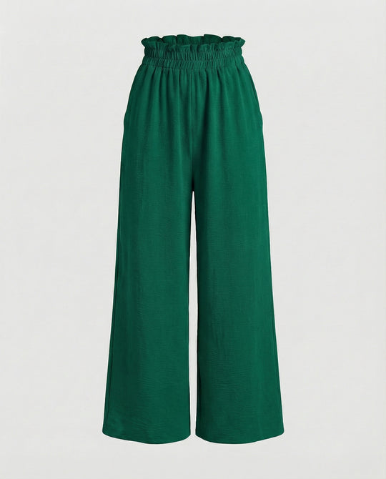 Damen Culotte-Hosen mit weitem Bein und elastischem Bund EB