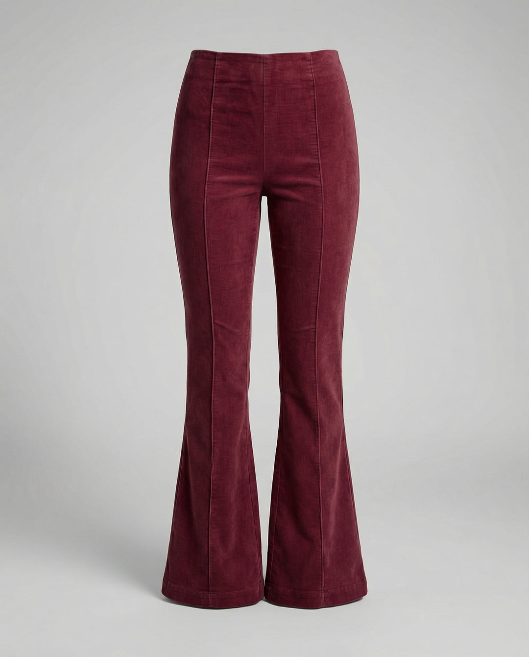 Damen Flared Cord-Hose mit hohem Bund und weichem Material EB