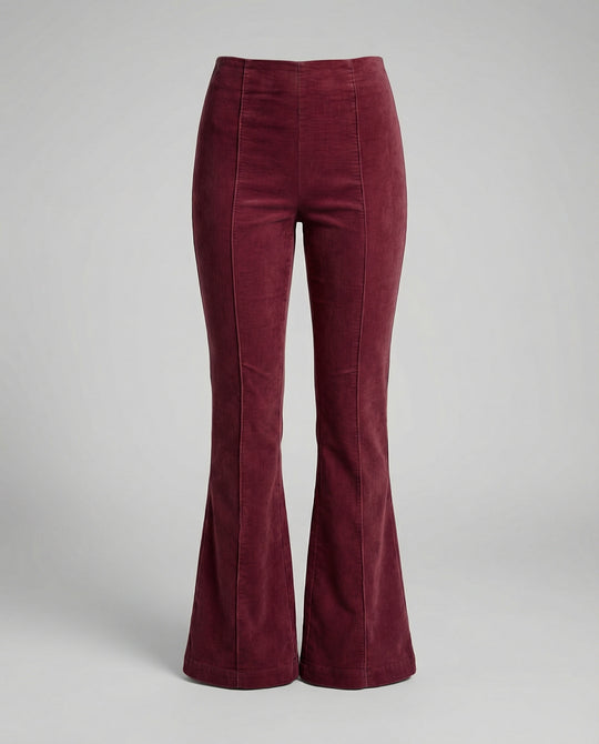 Damen Flared Cord-Hose mit hohem Bund und weichem Material EB