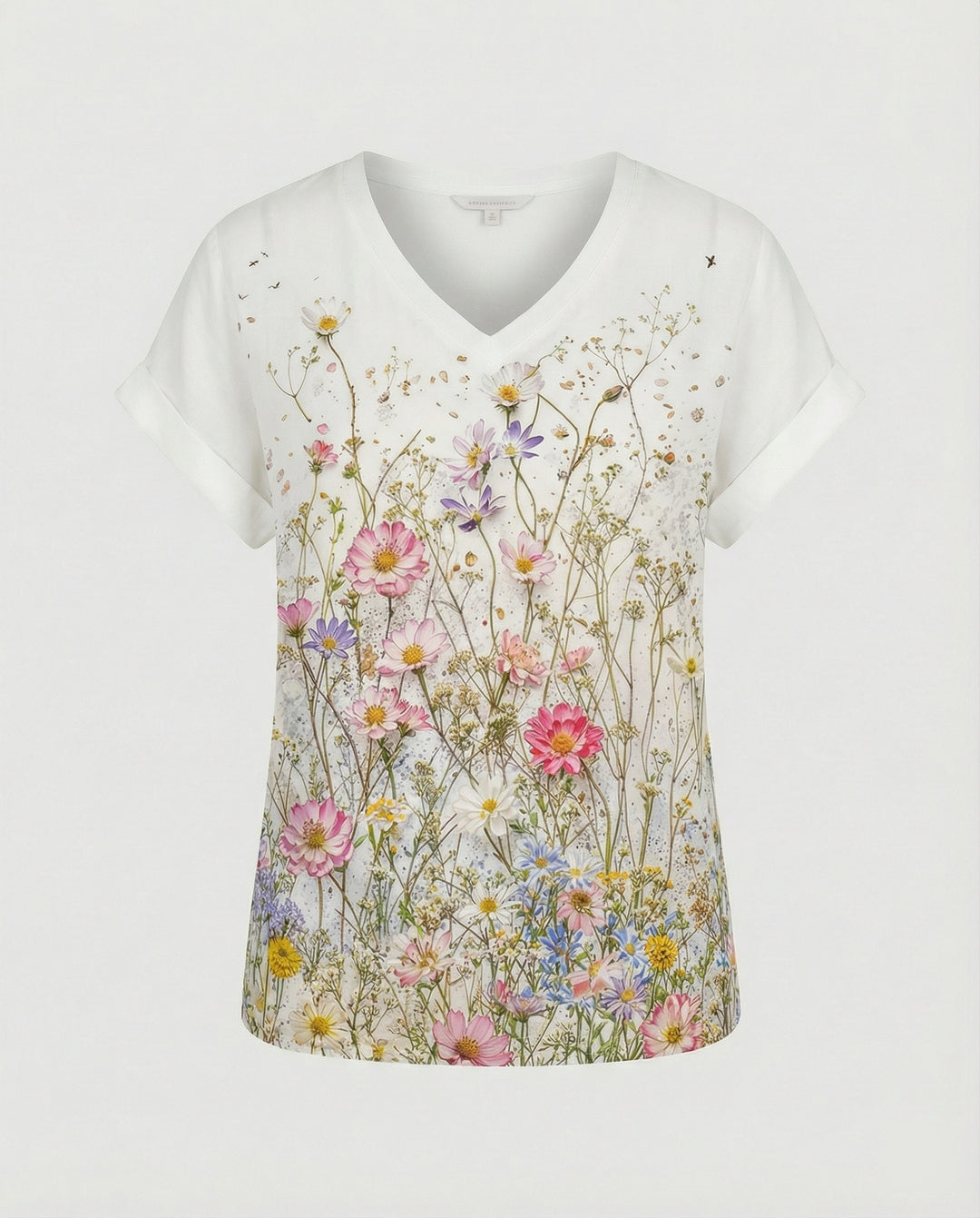 V-Ausschnitt Bluse Leinenoptik Damen