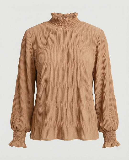 Bluse Damen Plissee Rüschen