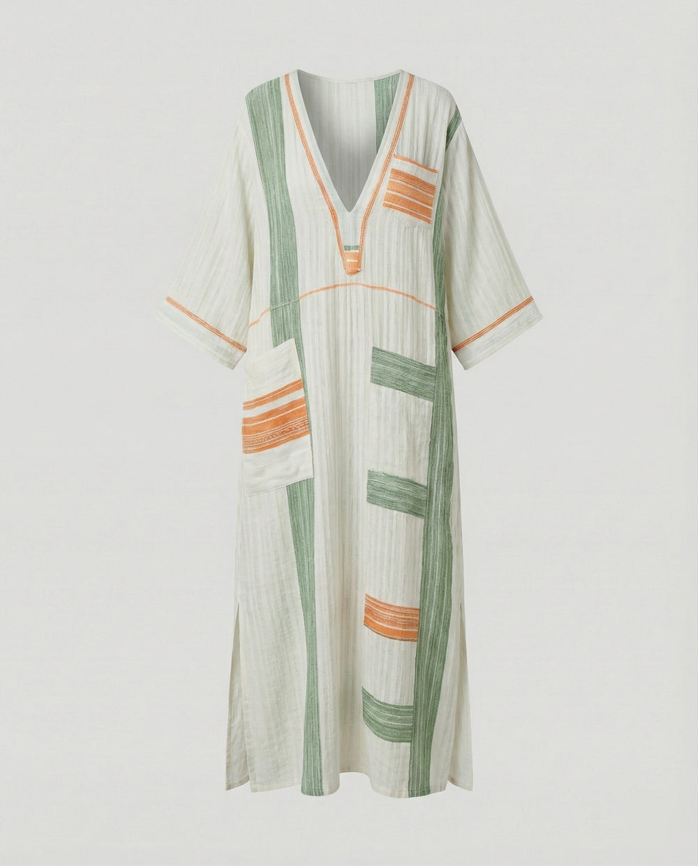 Leinen Kaftan Maxikleid Damen