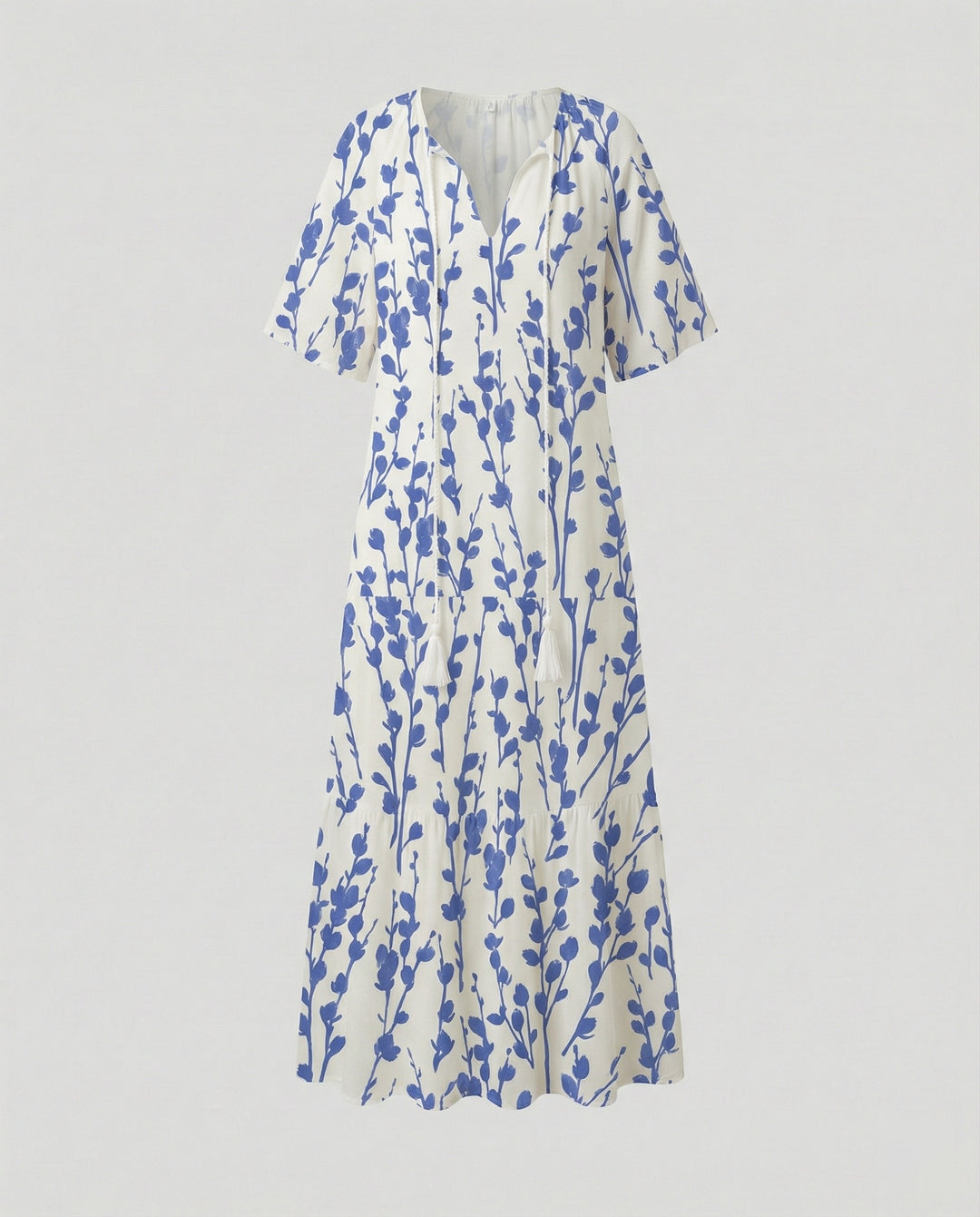 Boho Maxikleid Damen Kordelzug
