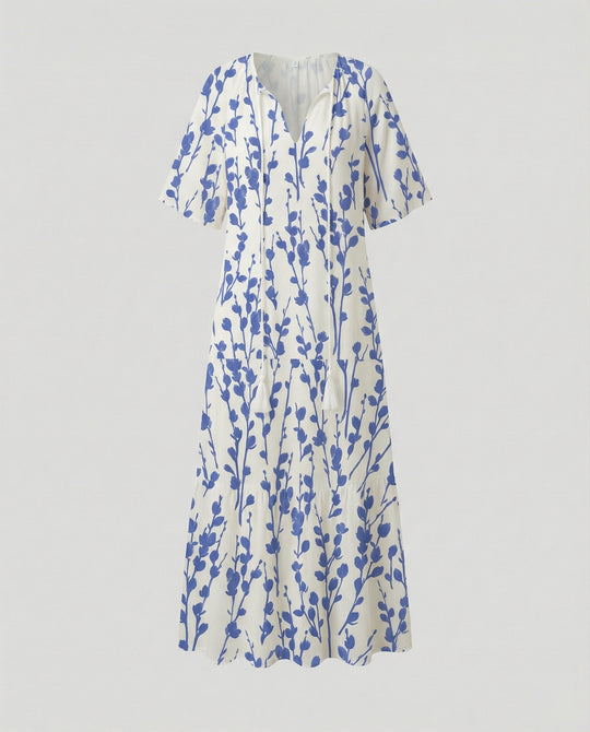 Boho Maxikleid Damen Kordelzug