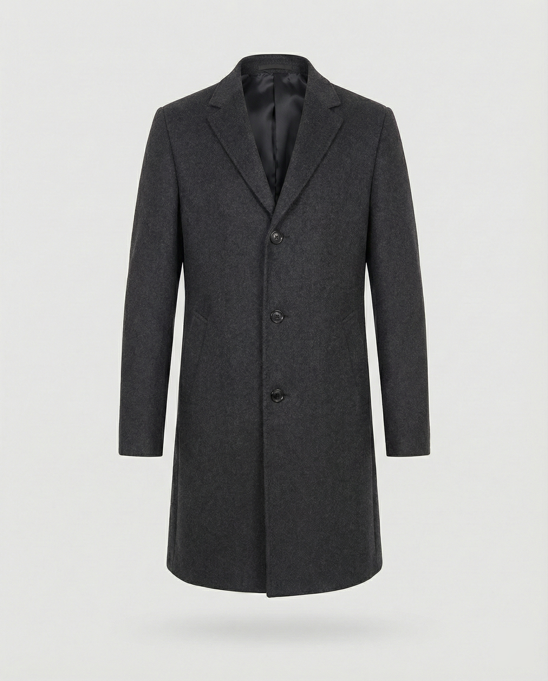 Herren eleganter Wollmantel mit klassischem Revers und praktischen Taschen EB