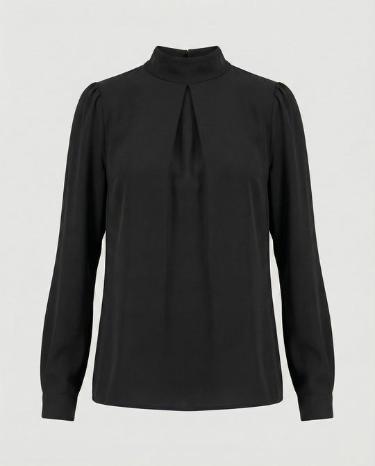 Damen elegante Bluse mit Stehkragen EB