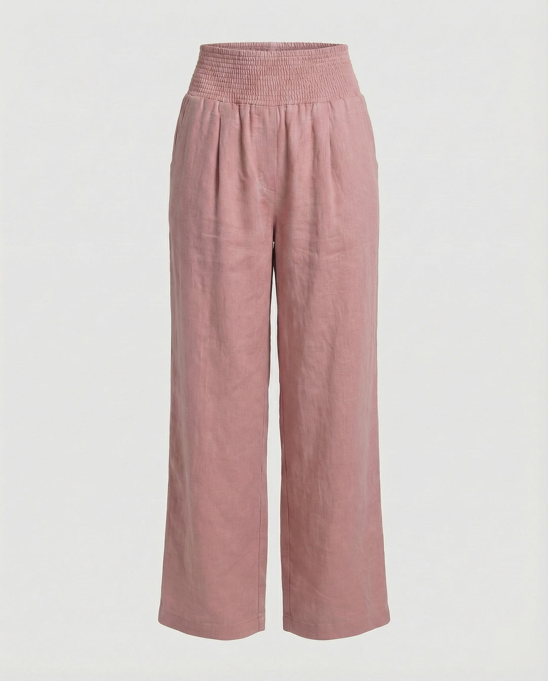 Damen Luftige Leinenhose mit elastischem Bund und Weitschnitt EB