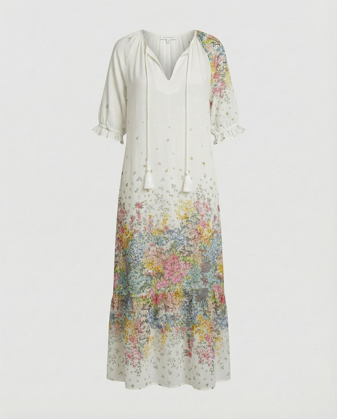 Boho Maxikleid Damen Kordelzug
