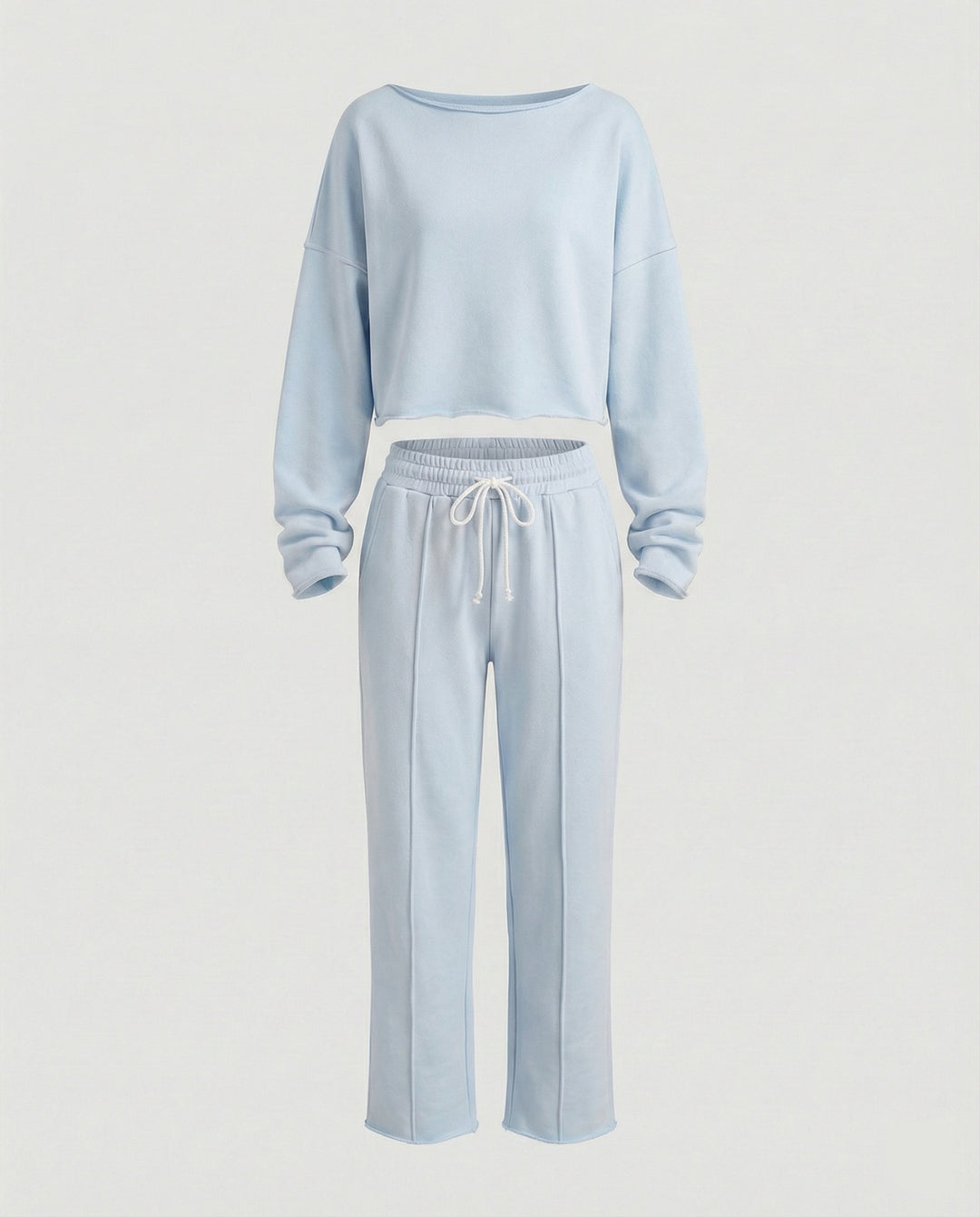 Damen Casual Sweatshirt und weit geschnittene Hose Set EB