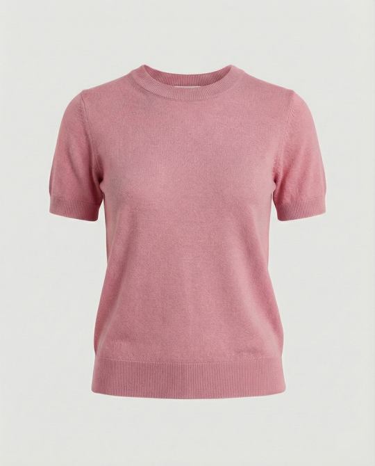 Damen Feinstrickpullover mit Kurzarmiger Silhouette und Weich Fließendem Material EB