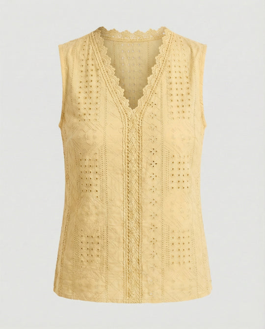 Damen Baumwolltop mit Lochstickerei EB