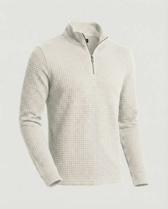 Herren funktionales Langarmshirt mit modernem Stehkragen und Reißverschluss EB
