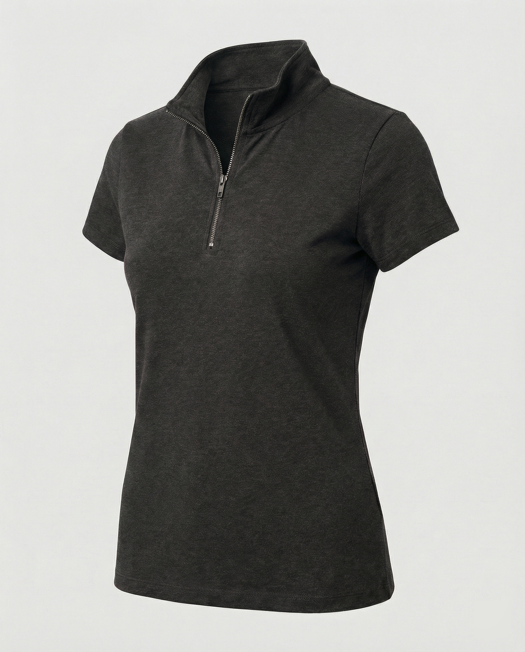 Damen Poloshirt mit kurzem Reißverschluss und figurbetontem Schnitt EB