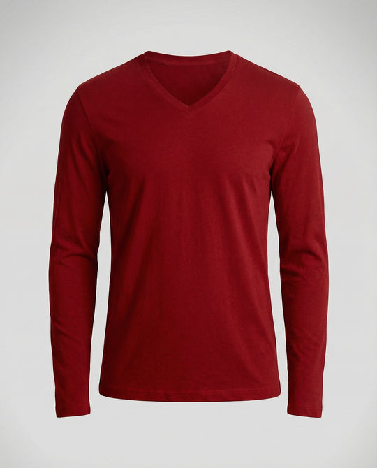 Herren lässiges V-Ausschnitt Langarmshirt EB