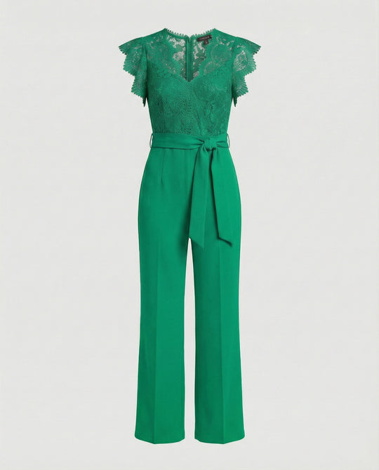 Damen Jumpsuit Spitze elegant weit