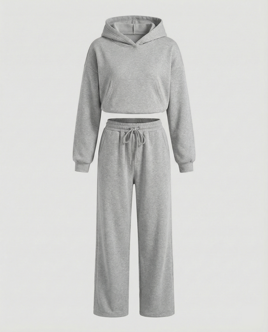 Damen Sweat-Set mit lässigem Schnitt und hohem Kragen EB