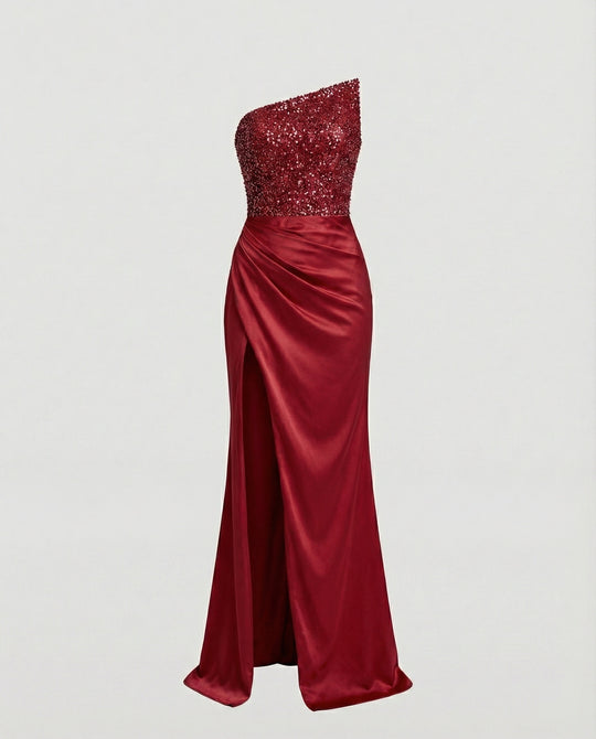 Damen Abendkleid Elegant Schulterfrei