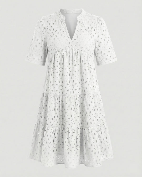 Freizeitkleid Damen mit Lochmuster