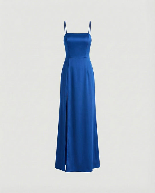 Damen Elegantes Abendkleid mit schwingendem Rock und tiefem Schlitz EB