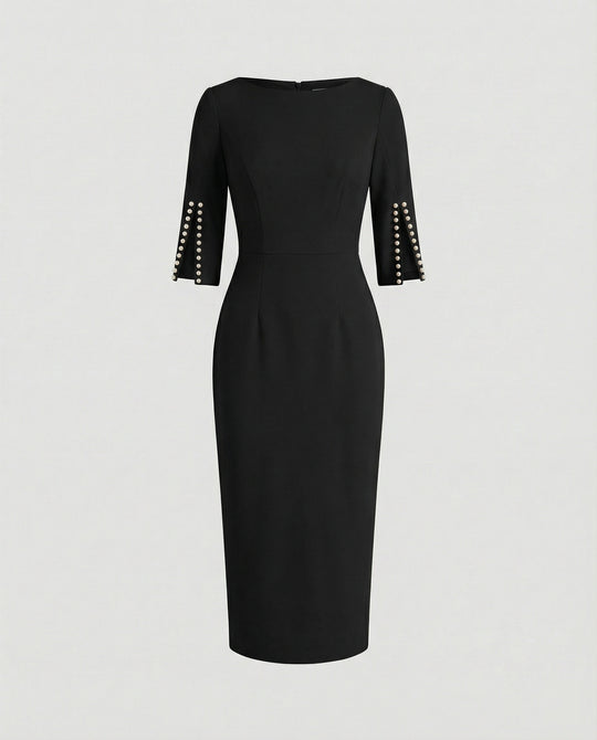 Damen Etuikleid elegant Perlen