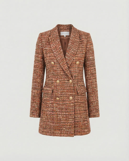 Damen Tweed-Blazer mit Doppelknopfleiste