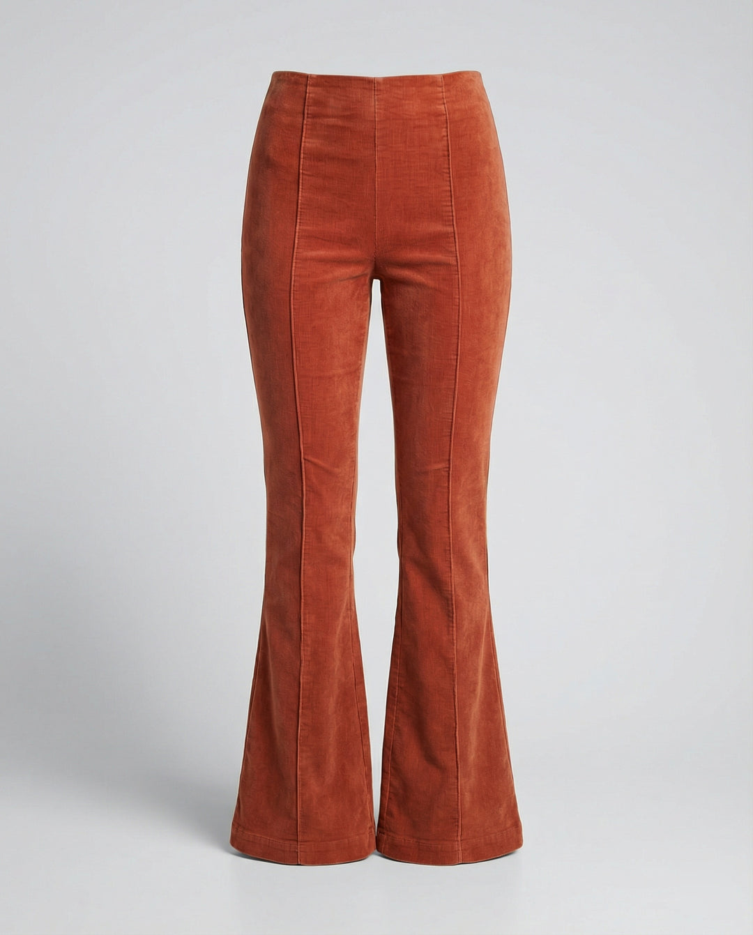 Damen Flared Cord-Hose mit hohem Bund und weichem Material EB