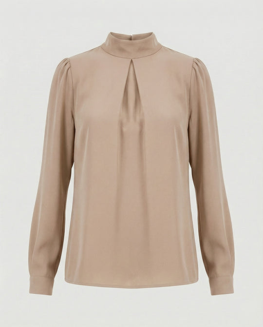 Damen elegante Bluse mit Stehkragen EB