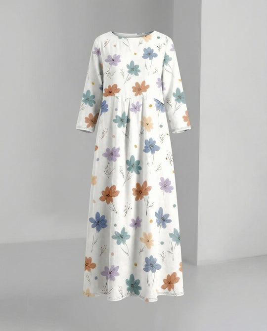 Damen Maxikleid floral mit Taschen