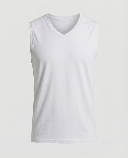 Herren ärmelloses V-Ausschnitt-Tanktop aus atmungsaktivem Stretchmaterial EB