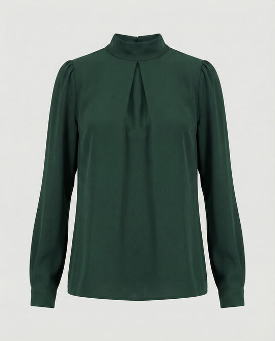 Damen elegante Bluse mit Stehkragen EB