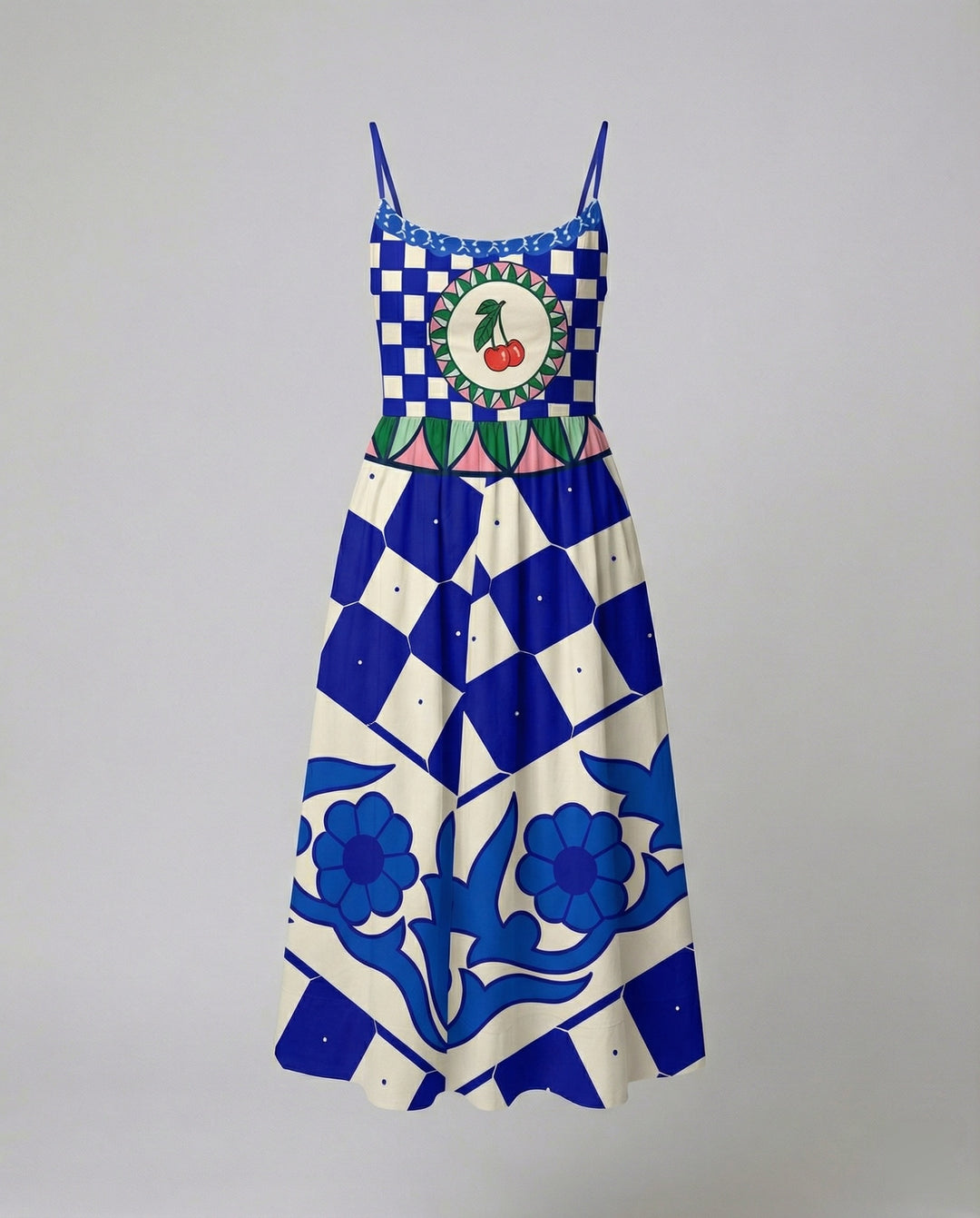 EB | Einfarbiges Kleid mit U-Ausschnitt und Strapsen