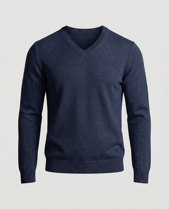Herren V-Ausschnitt Feinstrickpullover EB
