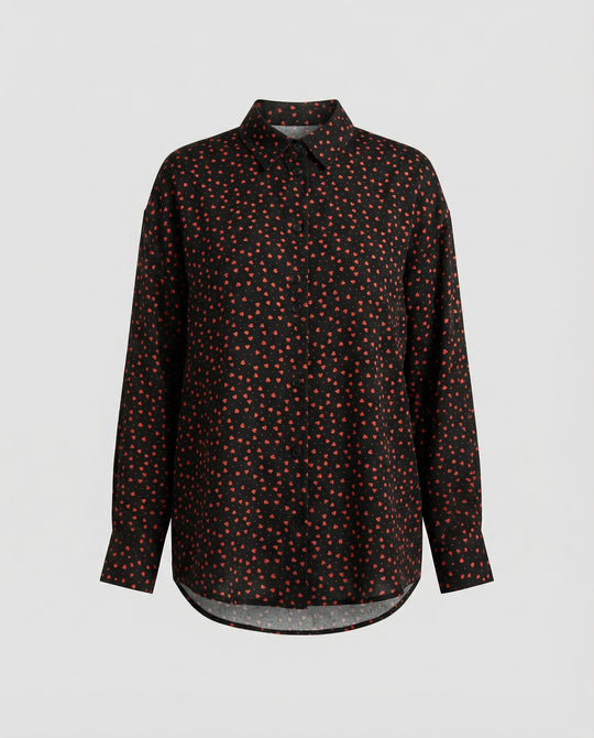 Leichte Hemdbluse Damen Aquarell Blumen