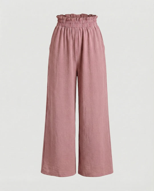 Damen Culotte-Hosen mit weitem Bein und elastischem Bund EB