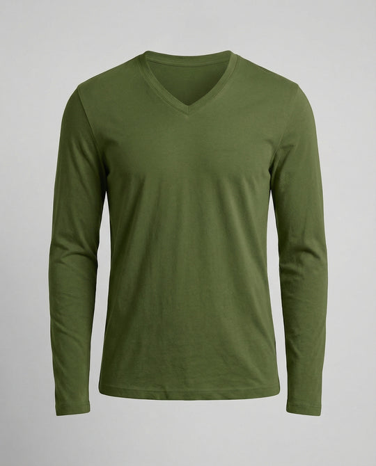 Herren lässiges V-Ausschnitt Langarmshirt EB